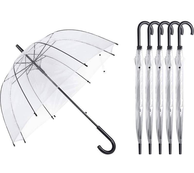 lot 1670 image: Clear Umbrellas(Set of 6) Retail $43.99