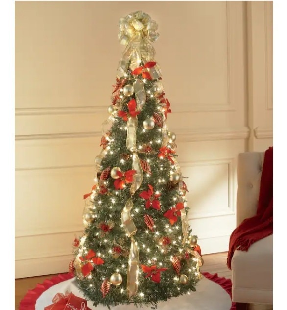 lot 647 image: Poinsettia Pop-Up Tree Retail $119.99