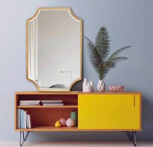 lot 2304 image: Metal Gold Beveled Mirror Retail $129.99 AZM6223