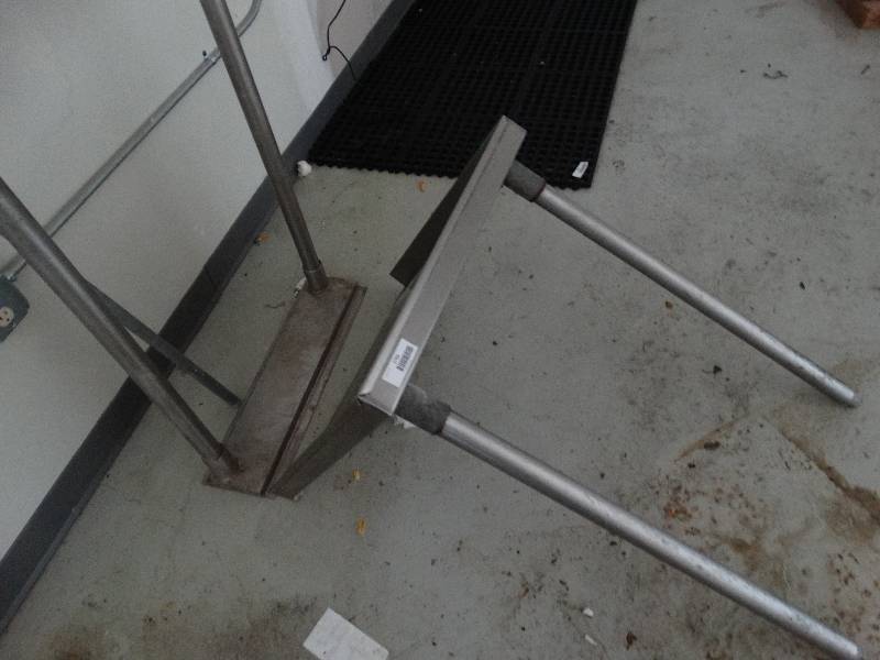lot 2765 image: Stainless steel dish table.