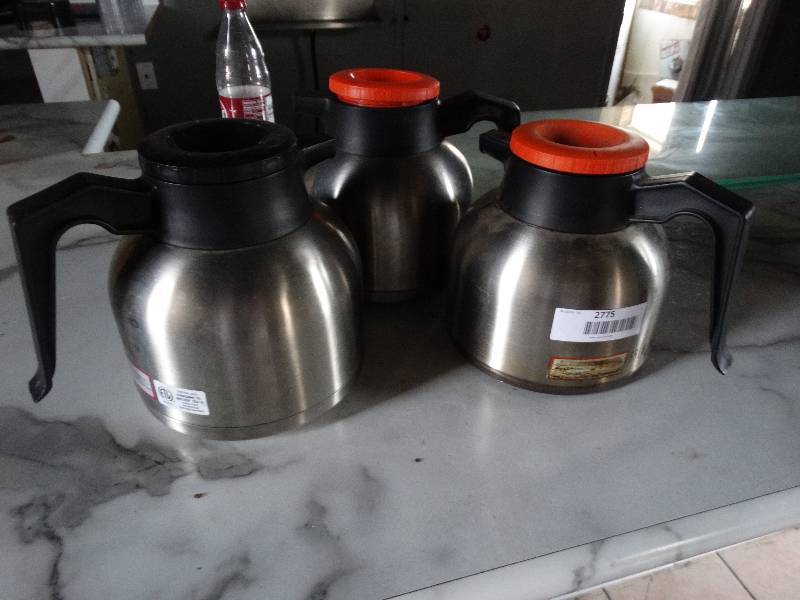 lot 2775 image: 3 coffee pro coffee pots.