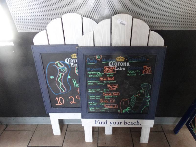 lot 2781 image: Sidewalk menu board