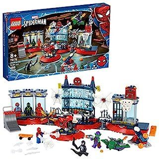 lot 58332 image: LEGO Marvel Spider-Man Attack on The Spider Lair 76175 Cool Building Toy Featuring The Spider-Man Headquarters Includes Spider-Man Green Goblin and Venom Minifigures New 2021 (466 Pieces)