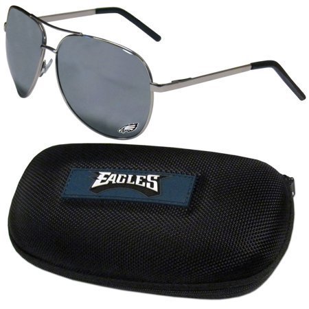 lot 58399 image: Philadelphia Eagles Aviator Sunglasses and Zippered Carrying Case
