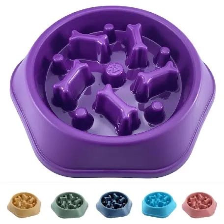 lot 59417 image: Large Purple Slow Feeder Dog Bowl