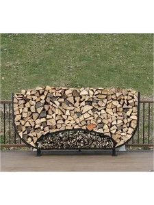 lot 2006 image: 8 ft. Firewood Storage Log Rack with Kindling Holder