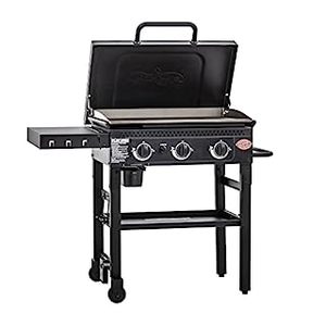lot 2007 image: Char-Griller 8428 Flat Iron 3 Burner Outdoor Griddle Gas Grill with Lid, Black (B09PNTWCFV)