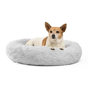 lot 2013 image: Best Friends by Sheri Donut Cuddler Lux Faux Fur Pet Dog Bed 23 x23 Gray