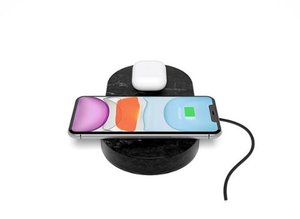 lot 2017 image: Einova - Eggtronic Stone 10W Dual Wireless Charging Pad for Qi-enabled Devices - Black Marble