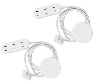 lot 2021 image: Globe Electric Set of (2) 3-Outlet Foot Switches with Designer Cord