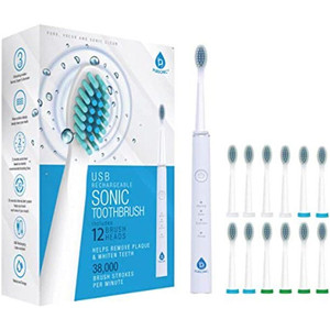 lot 2040 image: Pursonic Whitening USB Rechargeable Sonic Toothbrush and Brush Heads