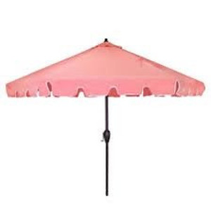 lot 2062 image: Hampton Bay 9 ft. Aluminum Market Push Button Tilt Patio Umbrella in Peony Pink