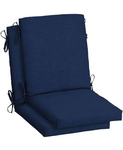 lot 2064 image: SET OF TWO Hampton Bay Blue Patio Cushions - Stock Photo Approximate