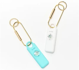 lot 2120 image: Birdie Set of 2 Personal Safety Alarms - Black (instead of white)Teal