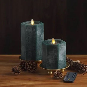 lot 2151 image: Set of 2 Flameless Candle Pillars with Remote - stock photo approximate