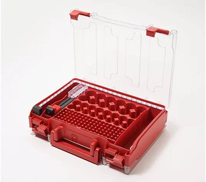 lot 2150 image: 208 Ultimate Battery Organizer Storage Case w Light & Tester