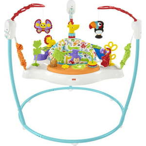 lot 2165 image: Fisher-Price Colorful Light Up Comfy Animal Activity Baby Jumperoo Bouncer Toy