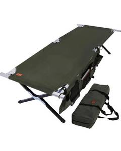 lot 2174 image: Tough Outdoors Camping Cot for Adults- Folding Sleeping Cots for Camping & Hunting - Heavy Duty Military Bed - Army Fold-Up Camping Bed - Travel Tent Cots - with Organizer & Storage Bag