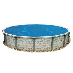 lot 2186 image: 8-mil Solar Blanket for 12-ft Round Above-Ground Pools - Blue Cover with UV-Resistant Thermal Bubbles