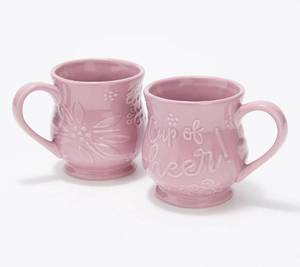 lot 2212 image: Temp-tations Sculptural Special Edition Set of (2) Celebration Mug - stock photo approximate