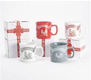 lot 2254 image: Temp-Tations by Tara Rooster Mug Set Of 4