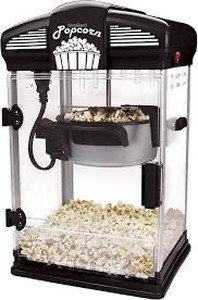 lot 2283 image: West Bend 82515B Hot Oil Movie Theater Style Popcorn Popper Machine with Nonstick Kettle Includes Measuring Cup Oil and Popcorn Scoop, 4-Quart, Black