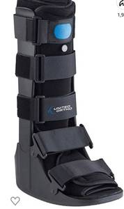 lot 55842 image: United Ortho Air Cam Walker Fracture Boot, Large, Black (Retail $48.95)