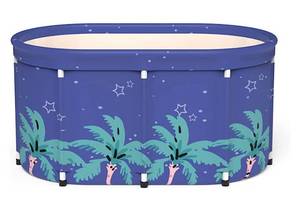 lot 55849 image: HotMax Portable Bathtub for Adults, 43 Inch Large Foldable Bathing Tub Kit, Thickening with Thermal Foam to Keep Temperature, Separate Family Bathroom SPA Tub,Blue (Retail $65.99)