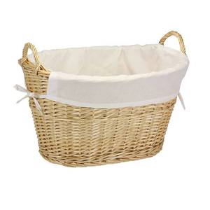 lot 55856 image: Willow Lined Basket with Handles