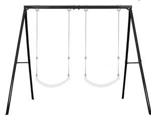 lot 55860 image: IKARE Extra-Large Swing Stand, Heavy Duty Metal Swing Frame with Ground Stakes for Kids and Adults, 400lb Load Capacity, Fits for Porch Swings, Great for Indoor and Outdoor Activities, Backyard (Retail $145.99)