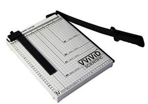 lot 55865 image: VViViD 12 Inches Guillotine Style Curved Bladeless Friction Paper Cutter WRuled and Gridded Base Plate