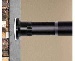 lot 55873 image: Room Divider Tension Curtain Rod,Adjustable Window Curtain Rod,No Drilling,Very Secure,Long Tension Rod-83-122 Inch,Black (Retail $39.99)