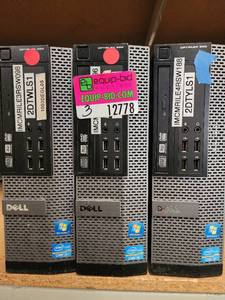 lot 12778 image: Lot of 3 Dell Optiplex 990 Computers