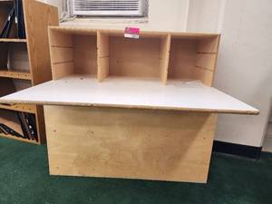 lot 12812 image: Child Craft Wooden Table W Storage Compartments