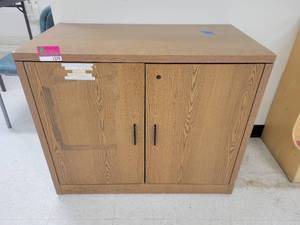 lot 1379 image: Wooden Laminate 36in Storage Cabinet
