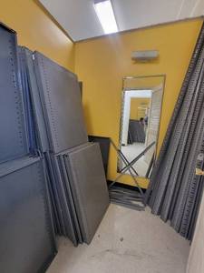lot 1381 image: 2 Closets of Gray Metal Shelving