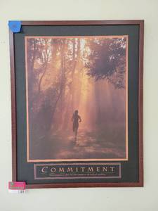 lot 1389 image: Framed Commitment Motivational Print
