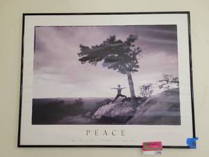 lot 1390 image: Framed Peace Motivational Print
