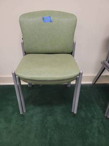 lot 1400 image: Lot of 2 Green Armless Chairs