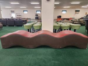 lot 12897 image: Burgandy and Brown Faux Leather Bench