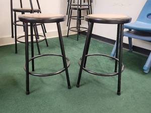 lot 1412 image: Lot of 2 National Public Seating Backless Bar Stools