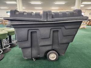 lot 12917 image: Large Double Door Top Garbage Bin on Wheels