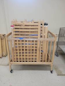 lot 1450 image: Lot of 4 Wooden Baby Cribs