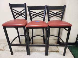 lot 12963 image: Lot of 3 Bar Height Chairs
