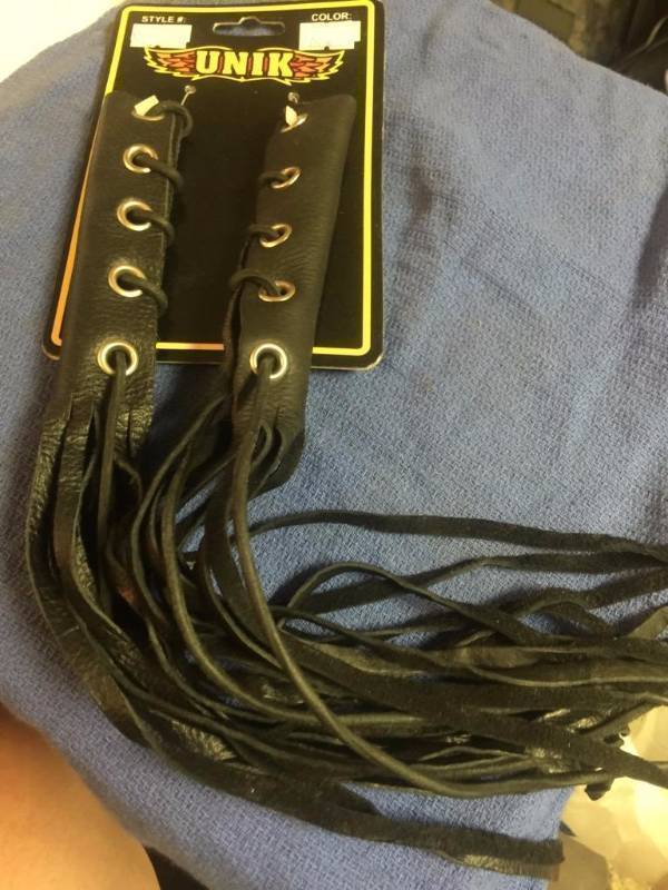 lot 6 image: New set of leather motorcycle brake and clutc...
