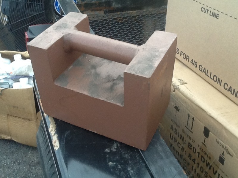 lot 7652 image: 30 pound block of steel many uses for counterbalance used to tiedown change our names very handy