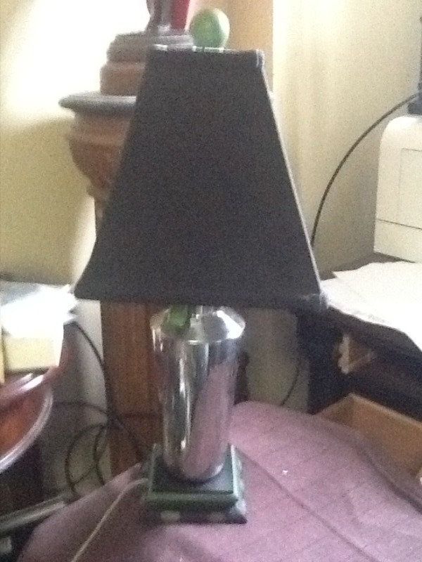 lot 7736 image: Wonderful bar lamp made out of drink mixer with all live accents very unique wait for me in case