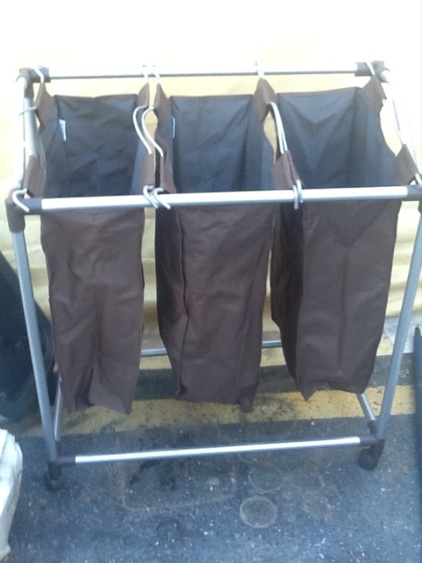 lot 7836 image: very nice roll around hamper set great for clothes or recycling