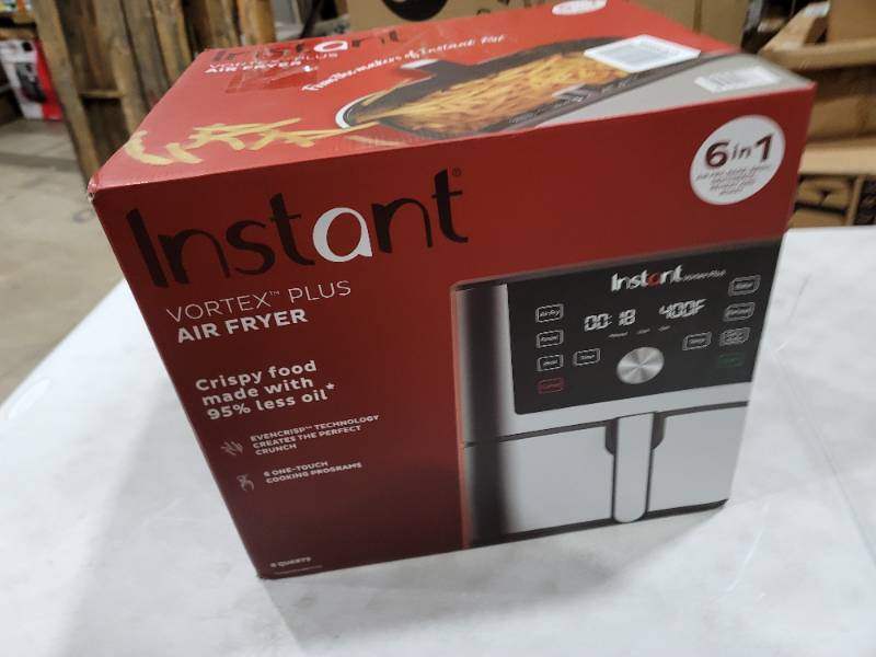 Instant Vortex Plus 6 Quart Air Fryer - Stainless Steel - New / Open Box