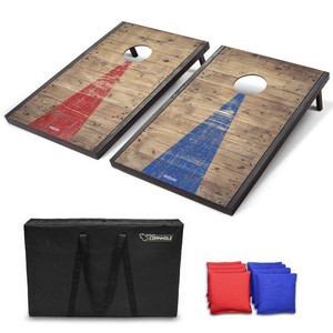 lot 38688 image: GoSports Classic Cornhole Beanbag Toss Game Set with Rustic Wood Decals